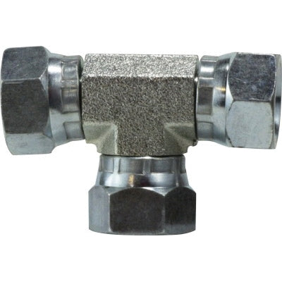 Swivel Union Tee, 1-1/4-in Female NPSM x 1-1/4-in Female NPSM x 1-1/4-in Female NPSM, Steel