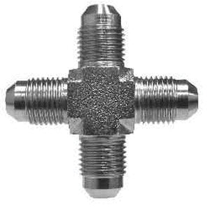 Union Cross, 1/4-in Male JIC x 1/4-in Male JIC x 1/4-in Male JIC x 1/4-in Male JIC, Steel