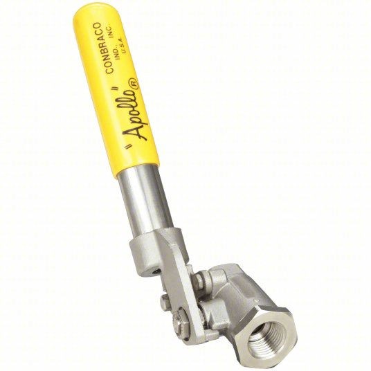 APOLLO Ball Valve: 1/4 in Pipe, Std, 2,000 psi CWP, -50° to 500°F, Spring Return Handle, Female NPT