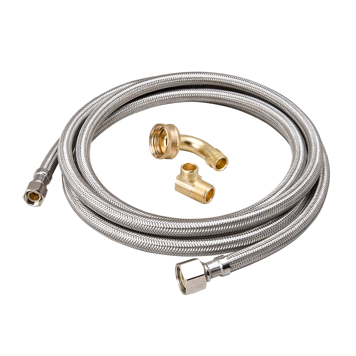 3/8-in COMP x 1/2-in FIP x 48-in Braided Stainless Steel Dishwasher Connector - Fittings N' Valves