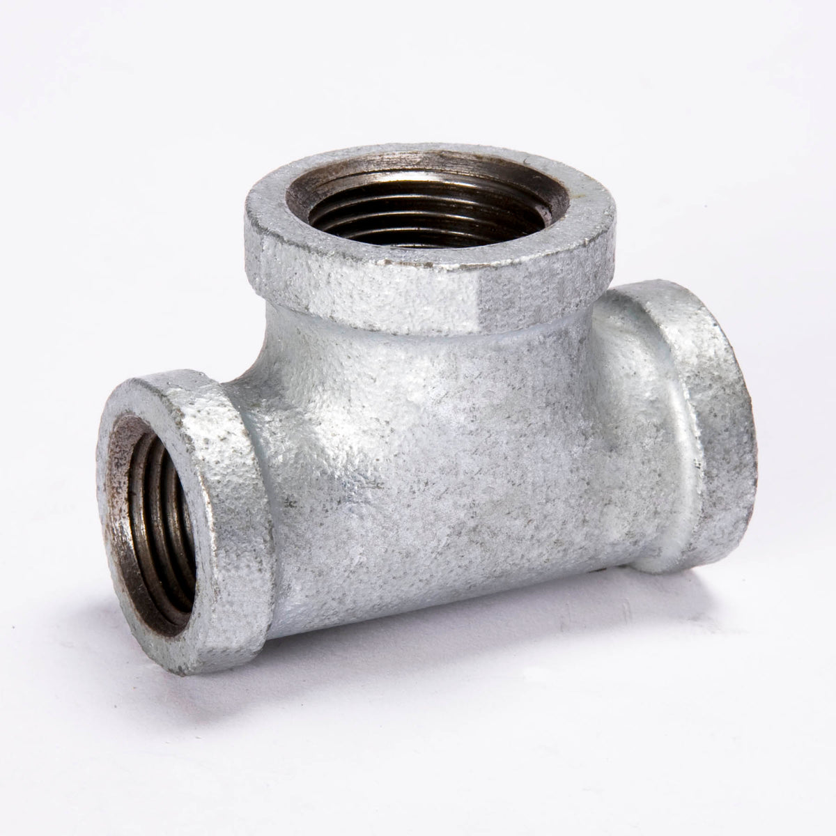 4-in x 1-1/4-in FIP Galvanized 2-Way Reducing Tee - Bulk - Fittings N' Valves
