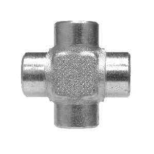 Female Pipe Cross, 1/2-in Female NPTF x 1/2-in Female NPTF x 1/2-in Female NPTF x 1/2-in Female NPTF, Steel