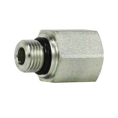 Male O-Ring to Female Pipe Adapter, 1/8-in Male O-Ring Boss x 1/4-in Female NPTF, Steel