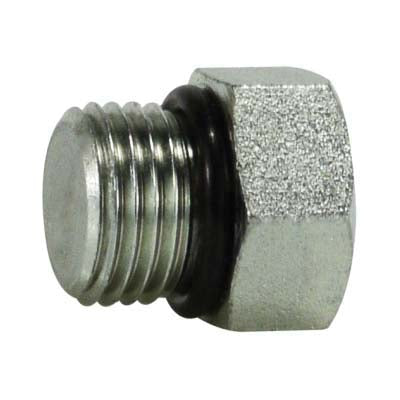 Solid External Hex Plug, 3/8-in Male O-Ring Boss, Steel
