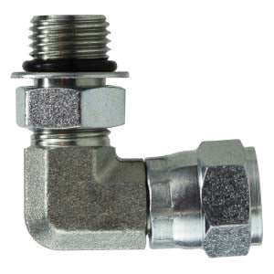 90-deg Swivel Elbow, 1-1/4-in Male Adjustable O-Ring Boss x 1-1/4-in Female JIC Swivel, Steel