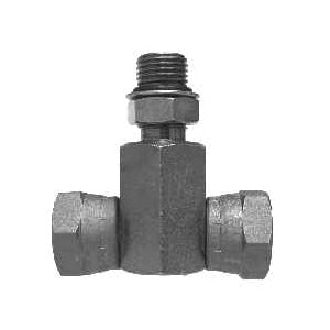 Branch Tee, 1/4-in Male Adjustable O-Ring Boss x 1/4-in Female NPSM Swivel x 1/4-in Female NPSM Swivel, Steel