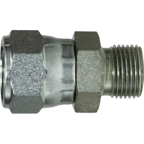 Swivel Adapter, 3/4-in Female JIC Swivel x 1/2-in Male BSPP, Steel