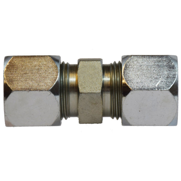Union, 1/4 in Tube OD x 1/4 in Tube OD, Steel