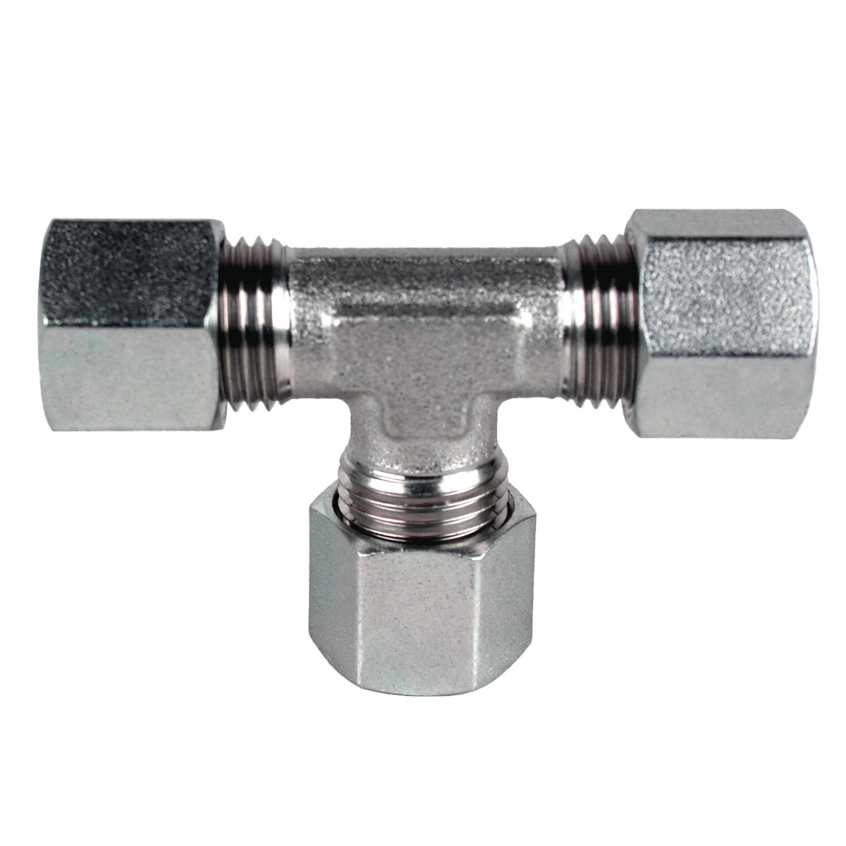 Union Tee, S12 Metric Bite Type x S12 Metric Bite Type x S16 Metric Bite Type, Steel