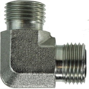 90 deg Union Elbow, 9/16 in Male ORFS x 9/16 in Male ORFS, Steel
