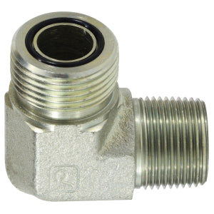 90 deg Elbow, 1-14 Male ORFS x 1/2 in MIP, Steel