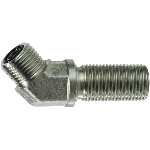 45 deg Elbow, 1-7/16 in Male ORFS x 1-7/16 in Male ORFS, Steel