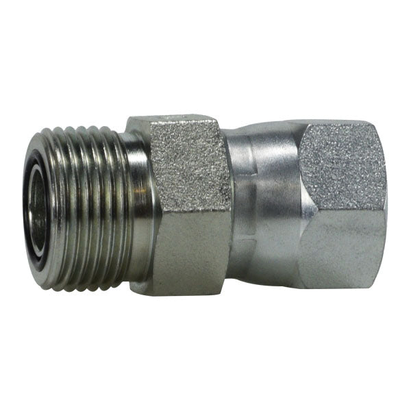 Swivel Adapter, 5/8 in Male ORFS x 5/8 in 37 deg Female JIC Flared Tube, Steel