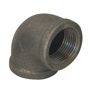 4" x 2-1/2" Black Iron Reducing Elbow