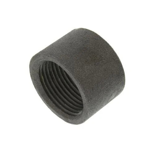 3" Black Taper Tapped Merchant Half Coupling