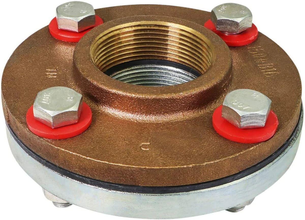 2-1/2" Flanged Dielectric Union Lead Free Pipe Fitting - Female X Female