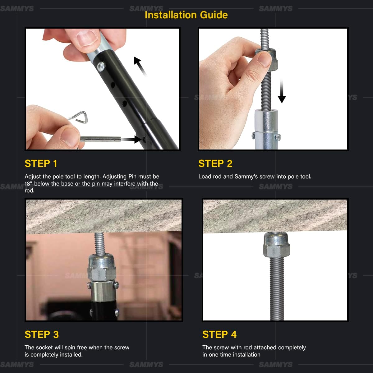 Sammys SP6 Telescoping Speedy Pole Tool, 6' - 18 Feet, Easy & Safe - Fittings N' Valves