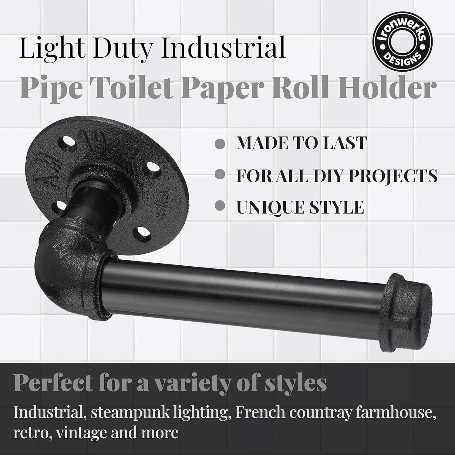 Black Iron Electroplated Toilet Paper Holder - Fittings N' Valves