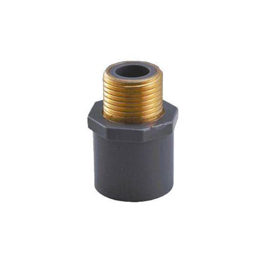 PVC to Brass Male Adapter - Schedule 80 - Gray - Socket x MPT - 3/4"