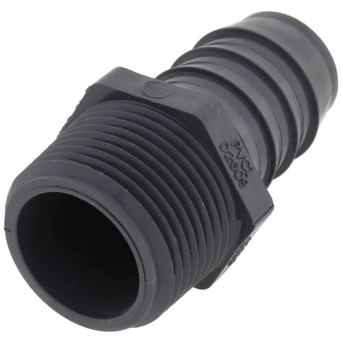 1" PVC Barbed Insert Male Adapter (MIPT x Insert)
