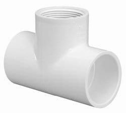 3/4" PVC Schedule 40 Tee SLIP x SLIP x FPT