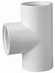 3/4" PVC Schedule 40 Tee SLIP x FPT x SLIP