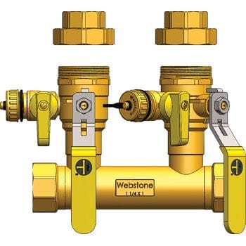 1-1/4" FIP Run x 1" Hydro-Core Double BL Drain Kit - Fittings N' Valves