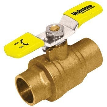 1" C x C Lead Free Full Port Brass Ball Valve W/Stainless Steel Wing Hdl