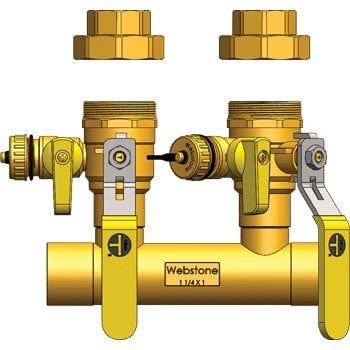 1-1/4" SWT Run x 1" Hydro-Core Double Ball Drain Kit - Fittings N' Valves