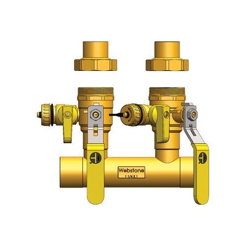1-1/4" SWT Run x 1" Hydro-Core Double Ball Drain Kit - Fittings N' Valves