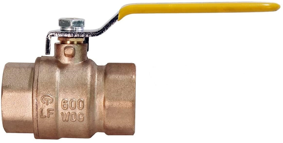 1" Brass Ball Valve 600 WOG / 150 PSI Threaded NPT/IPS Full Port - Lead Free