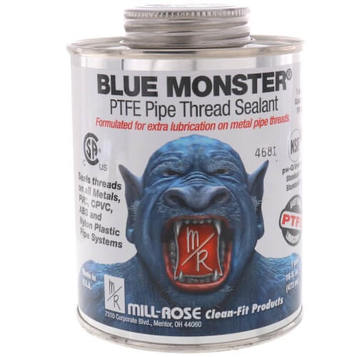 1 pint / 16 fl. oz. Blue Monster Heavy-Duty Industrial Grade Thread Sealant with PTFE