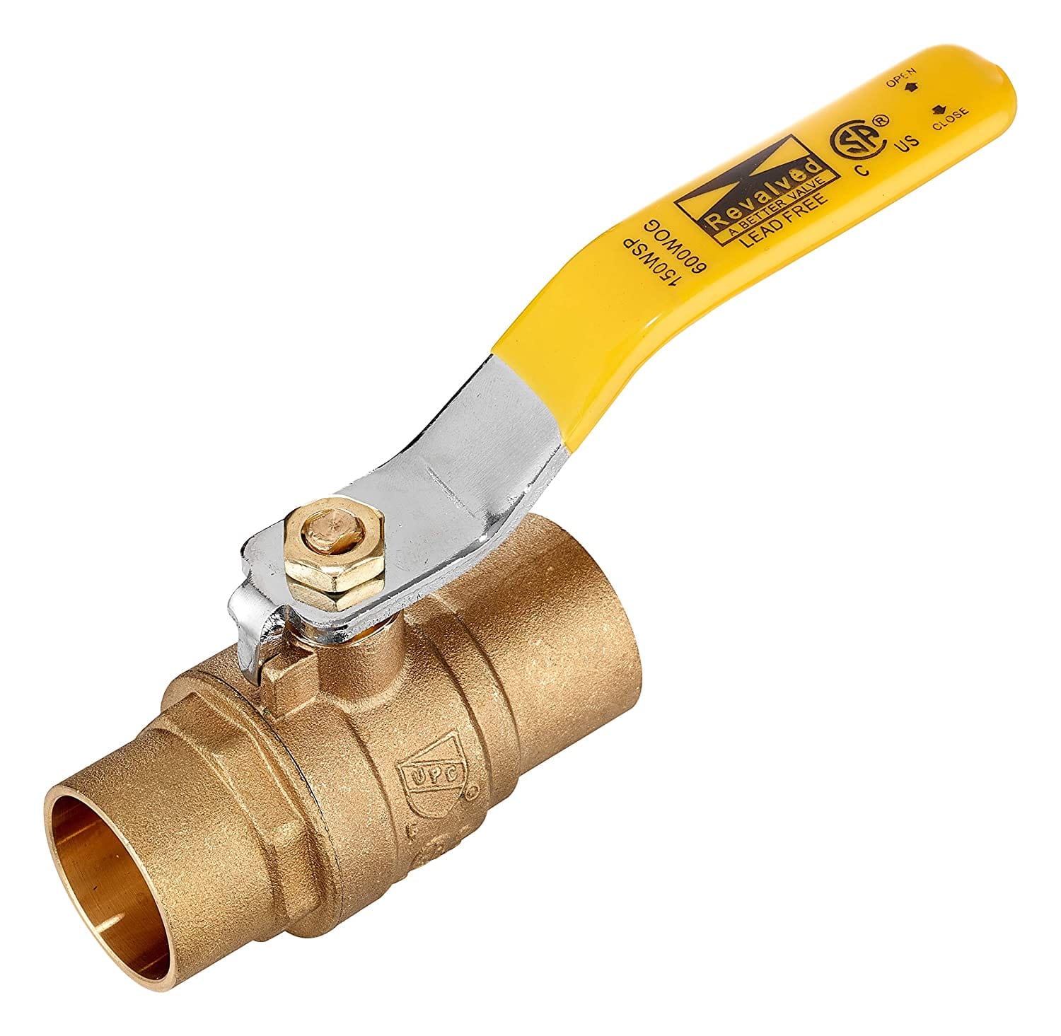1/2" Full Port Brass Sweat Ball Valve – Lead-Free SWT x SWT, C x C – 600 PSI WOG