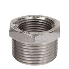1-1/2" x 1-1/4" 3000# Forged Steel 304/304L Threaded Hex Bushing