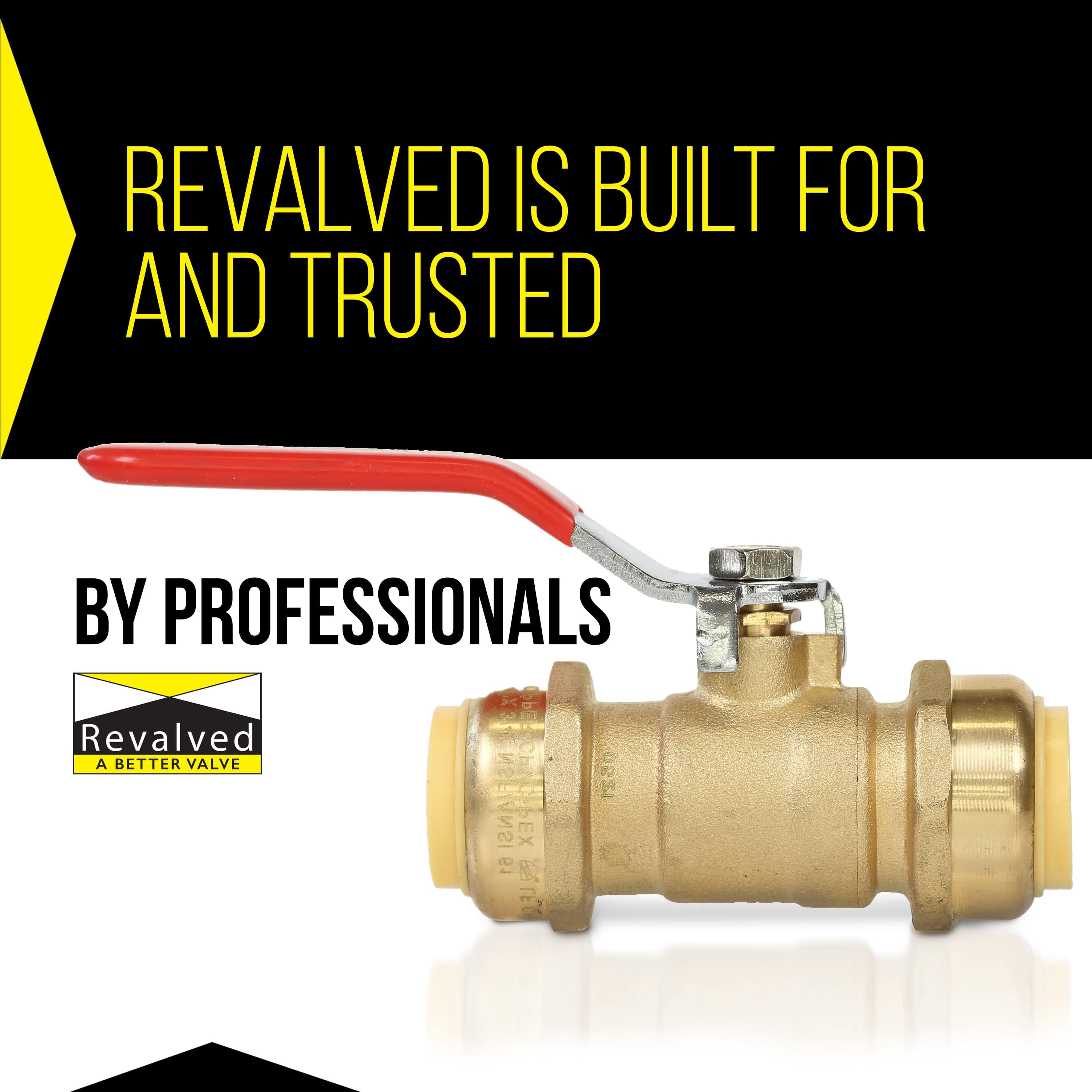 3/4" Push x Push Ball Valve - Push-Fit Water Shut Off (Lead-Free)