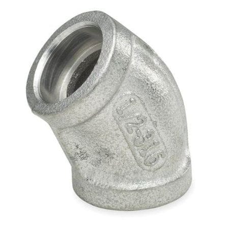 1/2" 3000# Forged Stainless Steel 316/L Socket Weld 45 Elbow