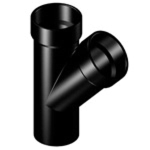 ABS 45-Degree Street Wye - Spigot x Hub x Hub - 3" - Fittings N' Valves