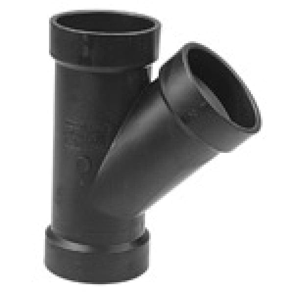 ABS 45-Degree Wye - Hub x Hub x Hub - 3" x 3" x 2" - Fittings N' Valves