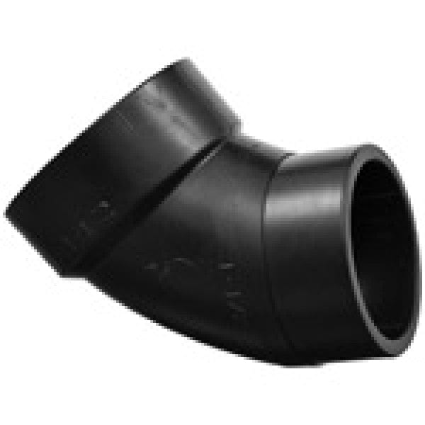 ABS 60-Degree Street Ell - Spigot x Hub - 4" - Fittings N' Valves