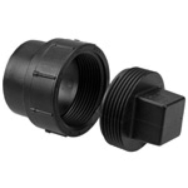 ABS Cleanout Adapter - Spigot x Cleanout w/Plug - 4" - Fittings N' Valves