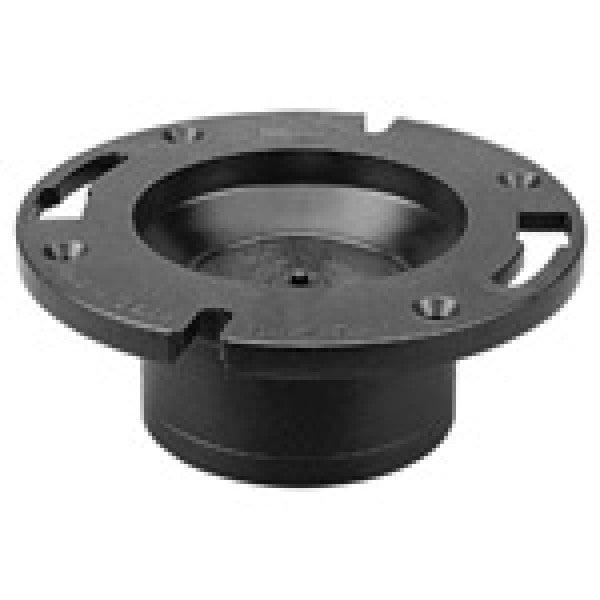 ABS Closet Flange w/Knockout Test Plug - Hub - 4" x 3" - Fittings N' Valves