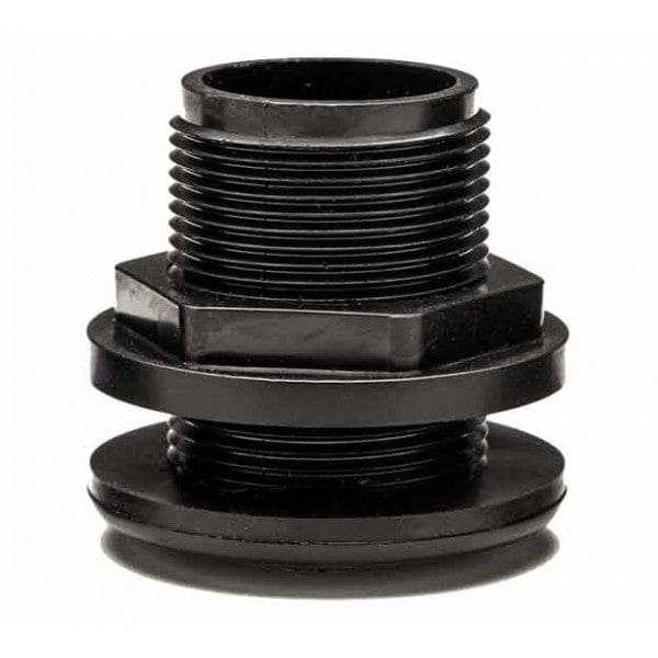 1" ABS Through-Wall Bulkhead - Black - FPT x FPT