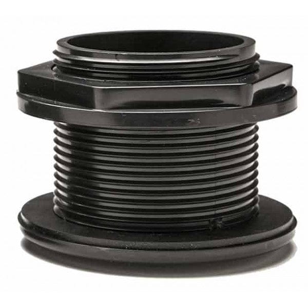 ABS Domestic Through-Wall Bulkhead - Black - FPT x Socket - 2"