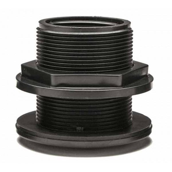 ABS Domestic Through-Wall Bulkhead - Black - Socket x FPT - 1-1/2"