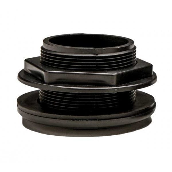 ABS Domestic Through-Wall Bulkhead - Short Body - Black - Socket x Socket - 1-1/2"