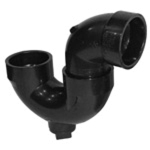 ABS P-Trap - Hub x Hub x Cleanout w/Plug - 1-1/2" - Fittings N' Valves