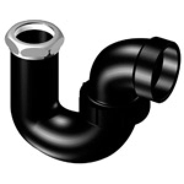 ABS P-Trap w/Union Joint - Hub x SJ w/Chrome Nut - 1-1/2" x 1-1/4" - Fittings N' Valves