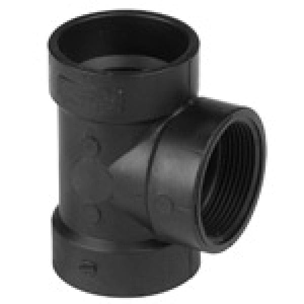 ABS Test Tee - Hub x Hub x FIPT (less plug) - 3" - Fittings N' Valves