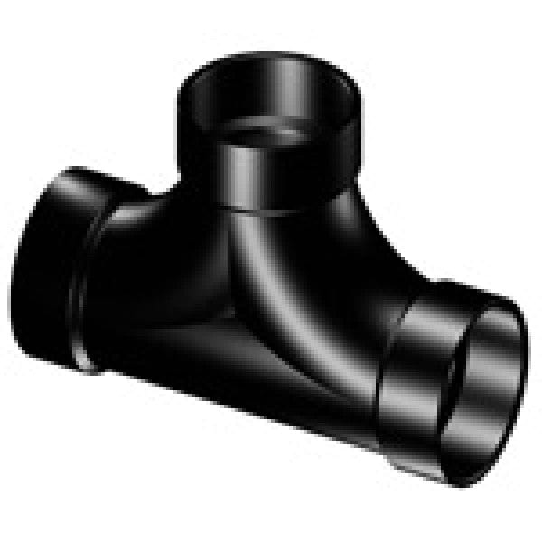 ABS Two-Way Cleanout Tee - Hub x Hub x Hub - 3" - Fittings N' Valves