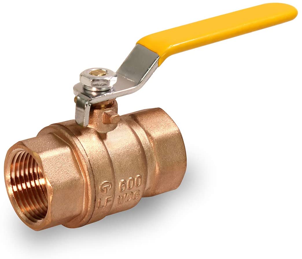 1" Brass Ball Valve 600 WOG / 150 PSI Threaded NPT/IPS Full Port - Lead Free